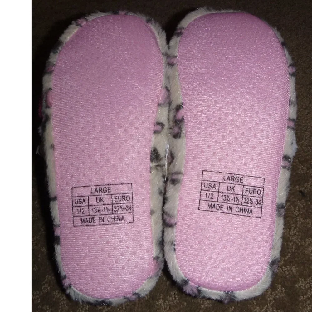 Girls Falls Creek Plush Slide Slippers Cheetah Print-- Size 8/9 12/13 1/2 NWT